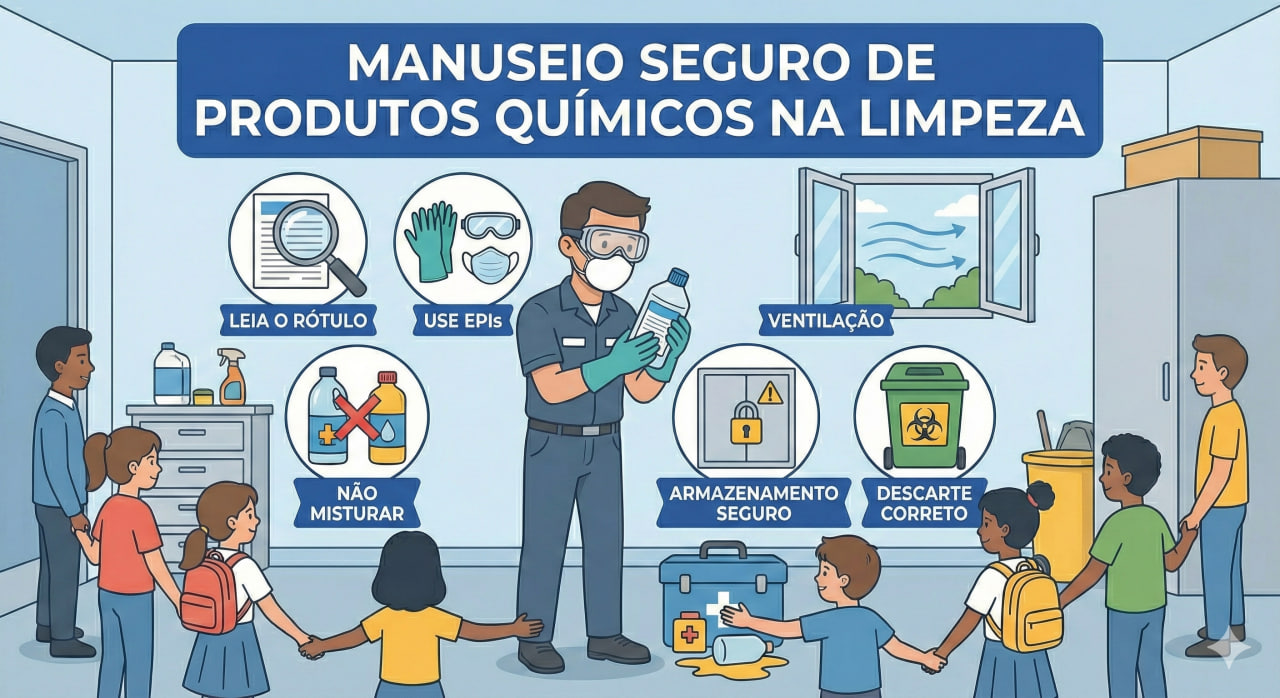 Manuseio Seguro de Produtos Químicos na Limpeza