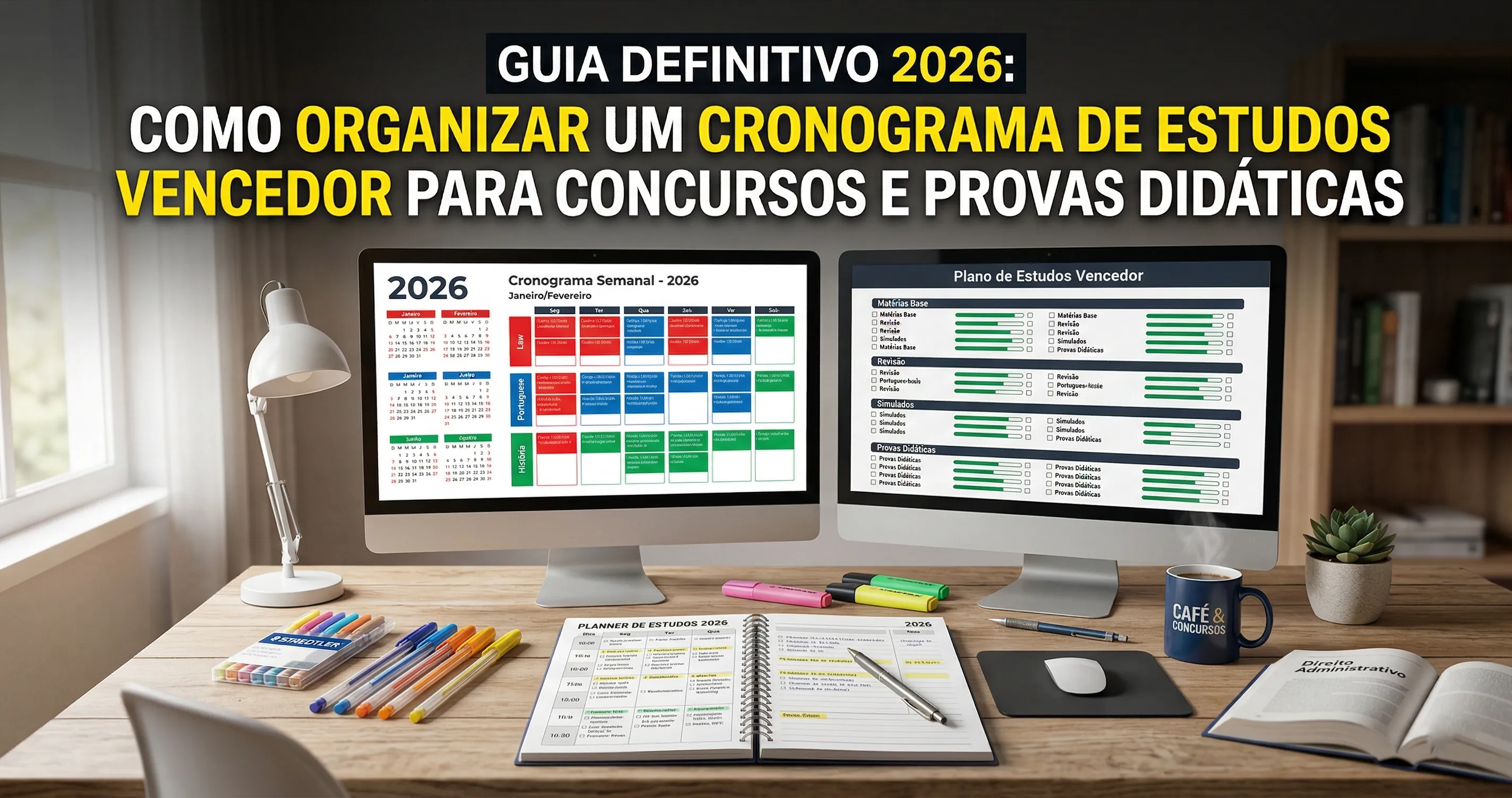 Guia Definitivo 2026: Como Organizar um Cronograma de Estudos Vencedor para Concursos e Provas Didáticas